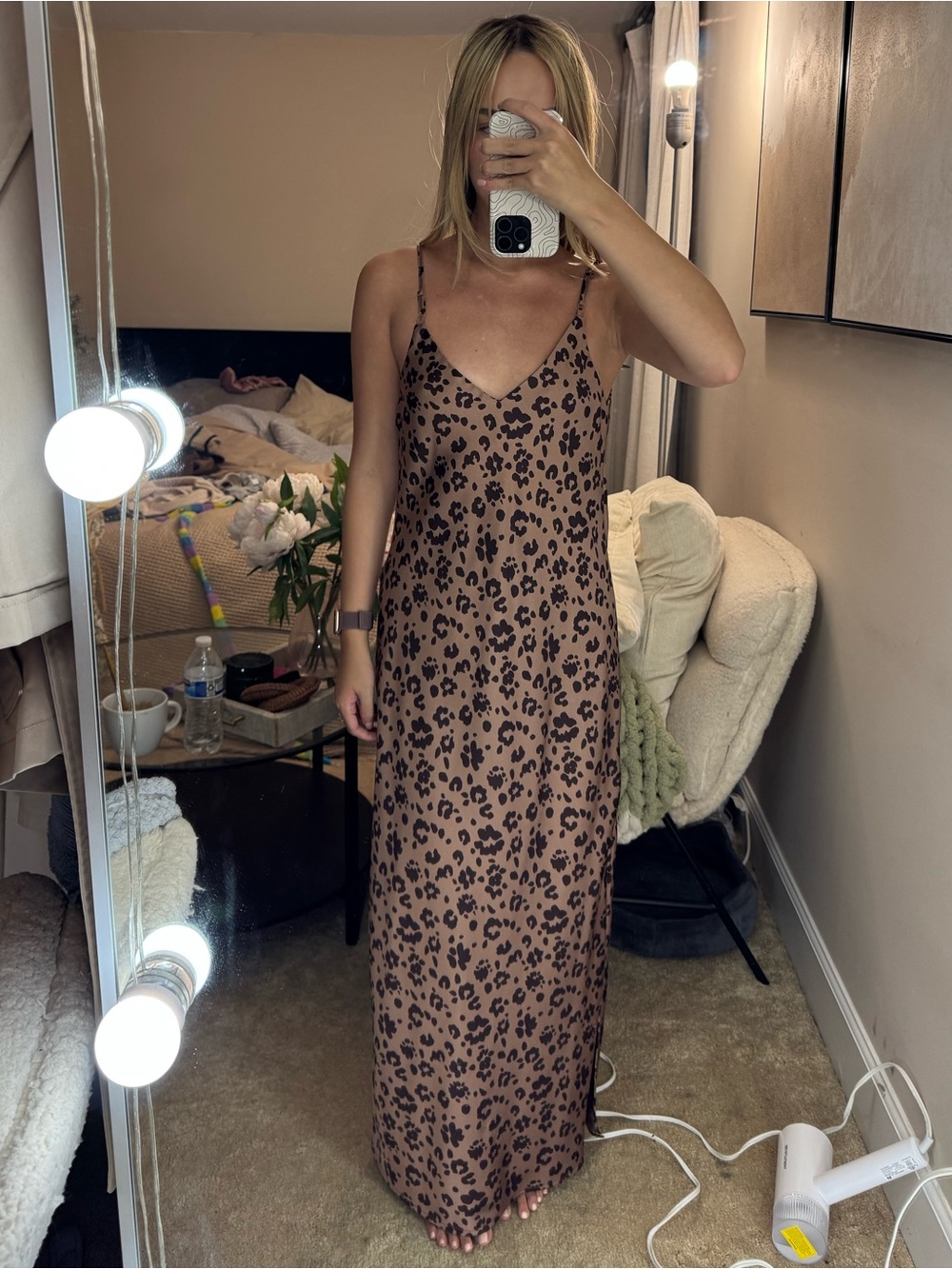 a new day Brown Leopard Maxi Slip Dress